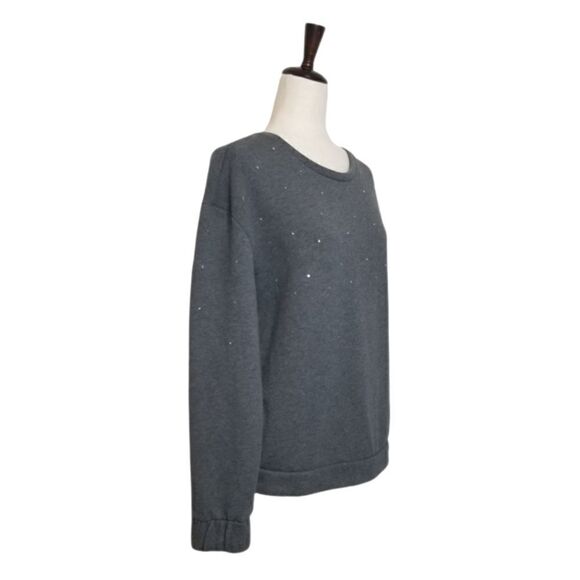 Philosophy Heathered Gray Rhinestone Sweatshirt Size L - Picture 2 of 7